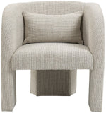 Sawyer Accent Chair - Modern Boxy Design with Woven Fabric, Back Support Pillow, Perfect for Guests