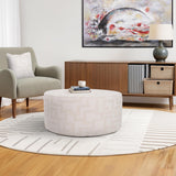 Indoor/Outdoor Universal Round Ottoman Syros Natural Cover Only