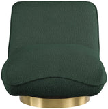 Geneva Contemporary Swivel Accent Chair with Brushed Gold Base and Solid Wood Frame for Stylish Comfort