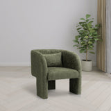 Sawyer Accent Chair - Modern Boxy Design with Woven Fabric, Back Support Pillow, Perfect for Guests