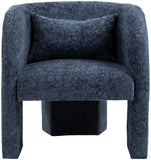Sawyer Accent Chair - Modern Boxy Design with Woven Fabric, Back Support Pillow, Perfect for Guests
