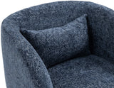 Sawyer Accent Chair - Modern Boxy Design with Woven Fabric, Back Support Pillow, Perfect for Guests