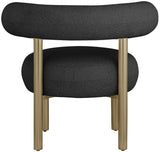 Bordeaux Contemporary Accent Chair with Curved Back Support and Stylish Iron Frame for Comfort