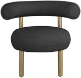 Bordeaux Contemporary Accent Chair with Curved Back Support and Stylish Iron Frame for Comfort