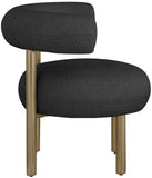 Bordeaux Contemporary Accent Chair with Curved Back Support and Stylish Iron Frame for Comfort
