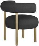 Bordeaux Contemporary Accent Chair with Curved Back Support and Stylish Iron Frame for Comfort