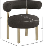 Bordeaux Contemporary Accent Chair with Curved Back Support and Stylish Iron Frame for Comfort