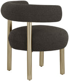Bordeaux Contemporary Accent Chair with Curved Back Support and Stylish Iron Frame for Comfort