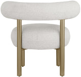 Bordeaux Contemporary Accent Chair with Curved Back Support and Stylish Iron Frame for Comfort