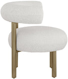 Bordeaux Contemporary Accent Chair with Curved Back Support and Stylish Iron Frame for Comfort