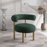 Bordeaux Contemporary Accent Chair with Curved Back Support and Stylish Iron Frame for Comfort