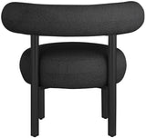 Bordeaux Contemporary Accent Chair with Curved Back Support and Stylish Iron Frame for Comfort