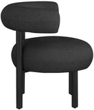 Bordeaux Contemporary Accent Chair with Curved Back Support and Stylish Iron Frame for Comfort
