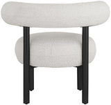 Bordeaux Contemporary Accent Chair with Curved Back Support and Stylish Iron Frame for Comfort