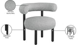 Bordeaux Contemporary Accent Chair with Curved Back Support and Stylish Iron Frame for Comfort