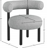 Bordeaux Contemporary Accent Chair with Curved Back Support and Stylish Iron Frame for Comfort
