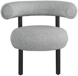 Bordeaux Contemporary Accent Chair with Curved Back Support and Stylish Iron Frame for Comfort