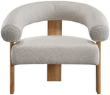 Winston Modern Accent Chair - Stylish Boucle Fabric Design with Solid Wood Legs for Any Room