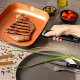9.5" Copper Nonstick Square Grill Pan
