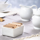 Kook White Ceramic Sugar & Creamer Set, 3-Piece