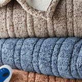 Marbled Sherpa Heated Throw, Grey