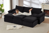 VELLO 111" 3-Seater Sofa with 3 Ottomans