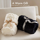 Soft Warm Ruched 50x60" Throw Blanket, Ivory