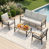 4-Piece Outdoor Conversation Set Patio Chairs with Cushions