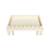 Scalloped Rectangle Side Table White