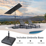 PURPLE LEAF Crank and Tilt Square Patio Table Umbrella with Base for Garden Porch