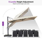 PURPLE LEAF Heavy Duty Cantilever Patio Umbrella Extra Large Outdoor Umbrella for Yard, Garden, Pool
