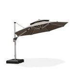 PURPLE LEAF Double Top 11 ft Round Outdoor Patio Umbrella with High Quality Sunbrella Fabric