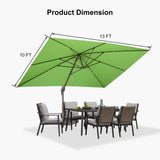 PURPLE LEAF Patio Cantilever Umbrella with Aluminum Offset Hanging for Pool Garden Deck
