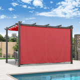 PURPLE LEAF Outdoor Pergola with Retractable Canopy Aluminum Shelter for Beach Porch Garden Shade Pavilion Pergola with Curtains