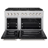 ZLINE 48" Gas Range, Convection Gas Oven, Stainless Steel,Matte Black SGR-BLM-48