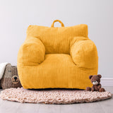 MAXYOYO Kids Bean Bag Chair, Corduroy Bean Bag Couch with Armrests for Children's Room (Yellow)