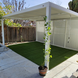 PURPLE LEAF Louvered Pergola Accessory Aluminum Louver Grille for Optimal Privacy, Sunlight Control Side Fixed Shutter Wall, for White Pergola Not Included
