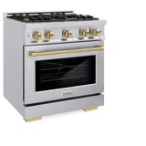 ZLINE 30" Select Dual Fuel Range Gas Cooktop Electric Convection Oven Stainless Steel Champagne Bronze HDRZ-30-CB