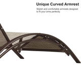 PURPLE LEAF Outdoor Chaise Lounge Chair Patio Pool Lounger Bronze Aluminum Chairs with Side Table Adjustable Tanning Recliner for Outside Backyard Yard Deck Balcony Beach