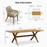 PURPLE LEAF Outdoor Dining Set All-Weather PE Rattan Outdoor Patio Furniture Set with Aluminum Frame