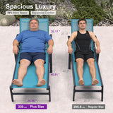PURPLE LEAF Oversized Chaise Lounge Chair Outdoor Extra Wide Pool Lounge Chairs 5 Adjustable Position with Armrests and Side Table, Aluminum Patio Lounge Chair for Outside, Backyard, Pool