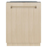 ZLINE Autograph Edition 24" Tall Tub Dishwasher, Custom Panel Ready, Champagne Bronze Handle DWMTZ-24-CB