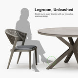 PURPLE LEAF Round Patio Dining Set with Aluminum Frame and Wicker Rattan Dining Chair with Comfortable Cushions for Deck Porch Kitchen Outdoor