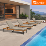 PURPLE LEAF Outdoor Chaise Lounge Patio Lounge Chair Recliner with Side Table and Cushion for Poolside Balcony Backyard