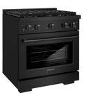 ZLINE 30"Paramount Dual Fuel Range Black Stainless Steel, Brass Burners SDRB-BR-30