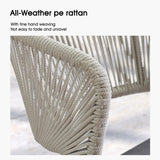 PURPLE LEAF Outdoor Bar Stool Set of 6, Wicker Chairs Bar Chairs with Cushion, All-Weather Patio Furniture kitchen stools