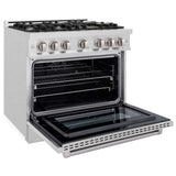 ZLINE 36" Select Dual Fuel Range Gas Cooktop Electric Convection Oven DuraSnow® Stainless Steel HDRS-36