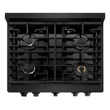 ZLINE 30"Paramount Dual Fuel Range Black Stainless Steel, SDRB-30