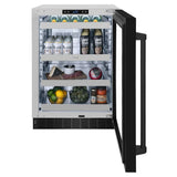 ZLINE 24" Touchstone 151 Can Beverage Fridge Black Stainless Steel Glass Door RBSO-BS-24