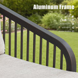 Asheville 5-Piece Aluminum Patio Deep Sofa Set With Nesting Sintered Stone Tables
